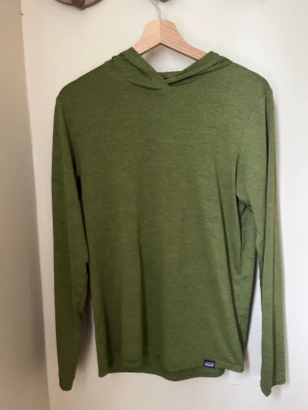 Patagonia Olive Green Long-Sleeve Hooded Shirt